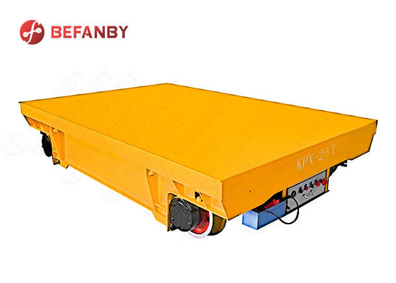 25 Ton Battery Powered Rail Transfer Cart with Cast Steel Wheels for Heavy Load Handling