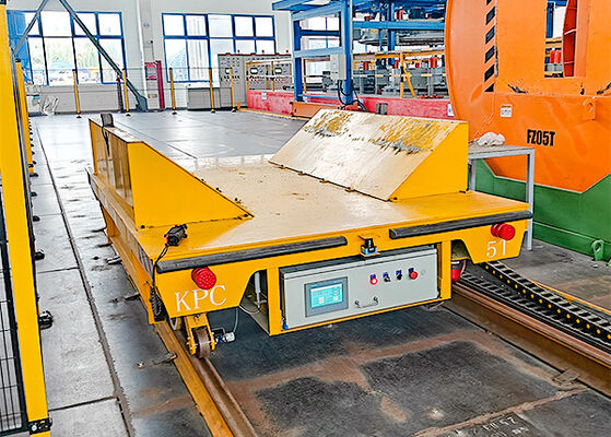 5T Tragfähigkeit Schienen-Transferwagen mit V-Rahmen-Vorrichtung und batteriebetriebener Stromversorgung