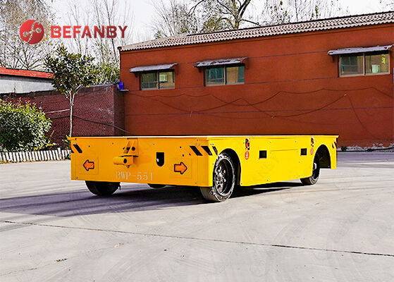 55 T schwerer, spurenloser Transportwagen mit Gummi-Rad-Design und kundenspezifischer Fahrzeuggröße für die Fabrik